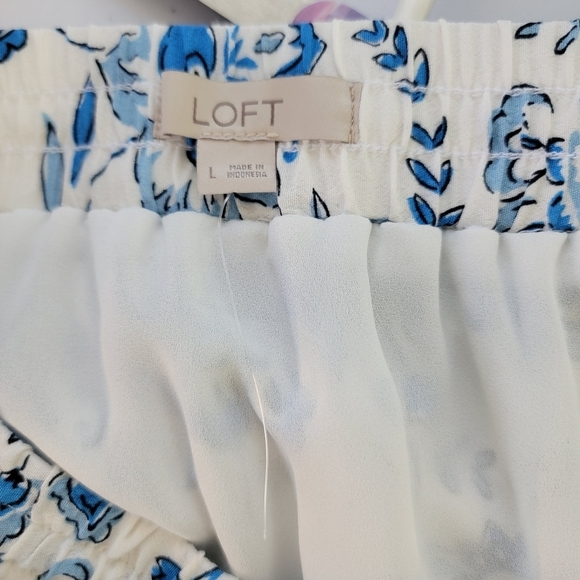 LOFT Blue And White Paisley Floral Print Boho Chic Skirt Sz Large NWOT - Picture 11 of 12